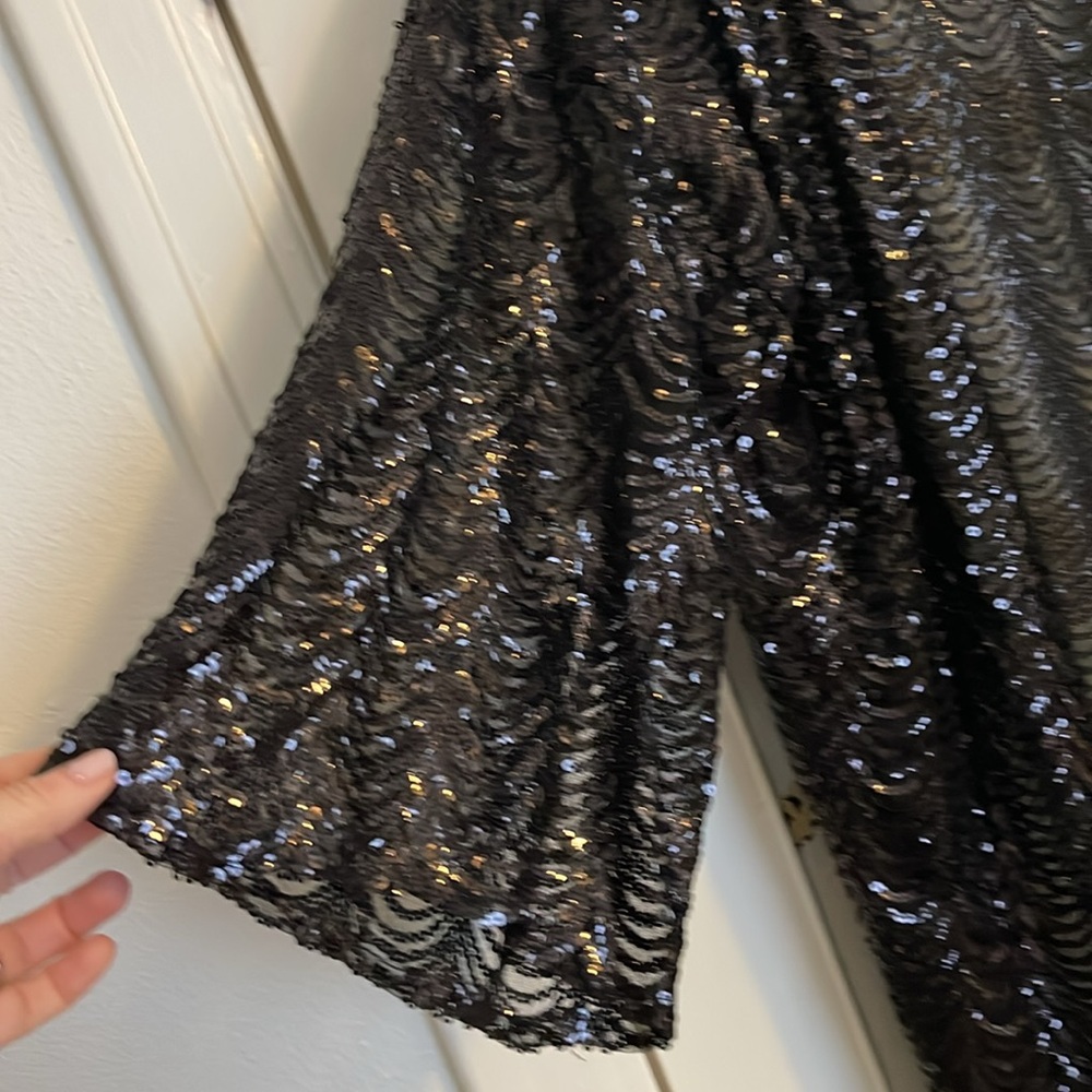 Sequined Coat, Duster. Long Black NEW with tag - Picture 8 of 8